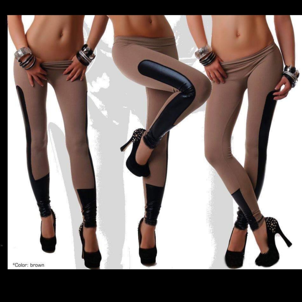 Faux leather cutout leggings petites NEW